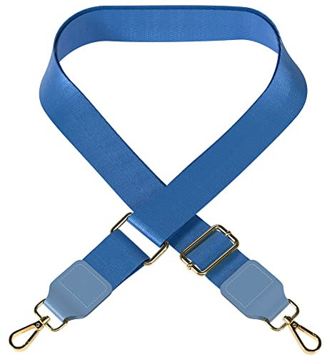 EAZY CASE Verstellbarer Taschengurt, Ersatz Schultergurt für Handtaschen, Schulterriemen für Umhängetaschen, breiter Taschenriemen für Taschen und Tragetaschen, DIY Taschenband, Hell Blau