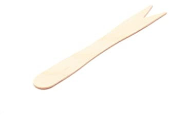 1000 Stück Holz Pommes-Frites Gabel, 8,5 cm Holz Gabel Pommes Holzgabeln Holzbesteck Holz-Pommesgabel Früchtegabel Snackgabel Schaschlikgabeln