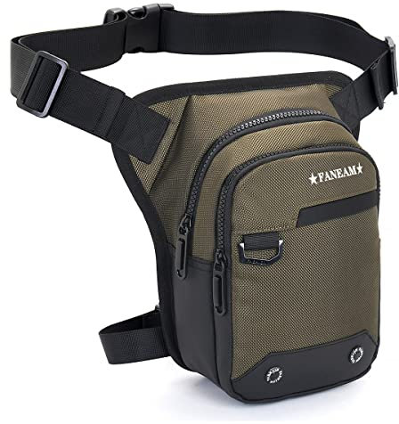 Faneam Beintasche Motorrad Herren Beintasche Taktisch Wasserdicht Multifunktionale Hüfttasche Sport Gürteltasche Große Kapazität Beintasche Herren für Motorrad Fahrrad Wandern Angeln, Grün