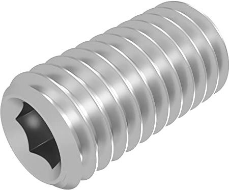 SECCARO Gewindestift mit Kegelkuppe M10 x 20 mm, Edelstahl V2A VA A2, DIN 913 / ISO 4026, Innensechskant, 20 Stück