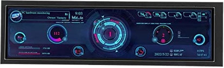 8.8 Inch Computer Temp Monitor, PC Sensor Panel Dynamic Display for RPi Windows, AIDA64 PC CPU GPU SSD RAM Data Monitor, Temperature Display for PC ARGB Computer Case Secondary Screen