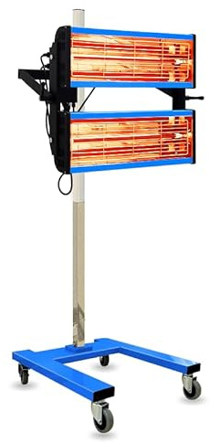 pakowin Infrared Paint Drying Lamp, 2x1050W 220V Shortwave Infrared Paint Heating Dryer Light for Car Spray Baking Booth