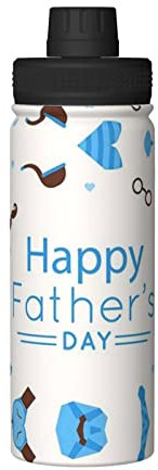 LOUJIN Tazza isolata per sport all'aria aperta con stampa del papà e scritta in lingua inglese Love, bollitore isolato sportivo, pratico bollitore a doppio strato in acciaio inossidabile