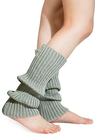 Panfurco Knit Leg Warmers for Women ,Girls Japanese Style Leg Warmer (Grey)
