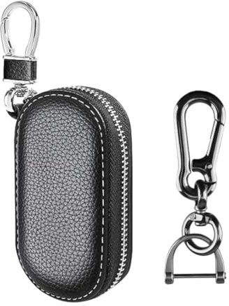 Estuches de Llave, Funda de Cuero de PU para Llaves, Portátil Organizador Llaves, Funda de Cuero para Llave de Coche, Llavero con Mosquetón para Coche, para Varias Llaves de Coche o Moto, Butyeak
