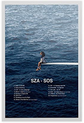 GUyfam SOS Poster SZA Sos Tracklist Digital Album Cover Poster 1 Leinwand Poster Schlafzimmer Dekor Sport Landschaft Büro Zimmer Dekor Geschenk 30 x 45 cm