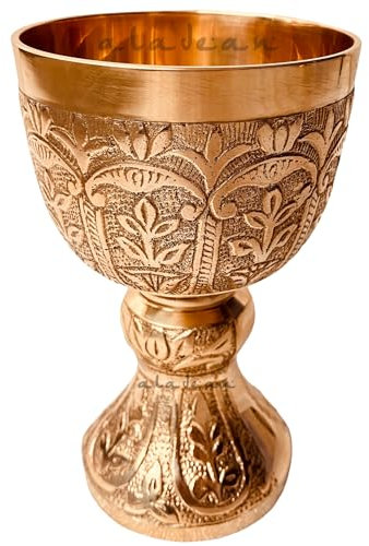 Medieval Goblet Lord's Vintage Chalice | 1x Solid Brass Royal Wine Cups - Renaissance Vintage Goblet Gifts Birthday Christmas Wedding Anniversary Ceremonial Wine Drinkware 1pc Pack (Lord's Chalice)
