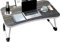 KKTECH Folding Laptop Bed Table Lap Standing Desk Sofa Breakfast Table Bed Tray Laptop Lap Desk with Cup Holder Notebook Stand Steel Legs 60x40x28cm (Grey)