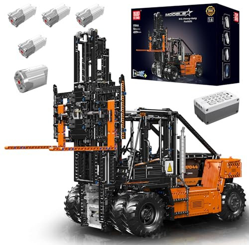 Mould King 17044 Technik Ferngesteuert Gabelstapler, 4579 Teile mit Motor/APP-Fernbedienung, Technologie Groß Gabelstapler Bausteine Modell, 14 Jahre und älter