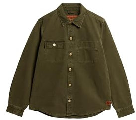 Superdry Herren Surplus Canvas Overshirt R2-L/S Hemd (M), grün (Army Khaki), XL