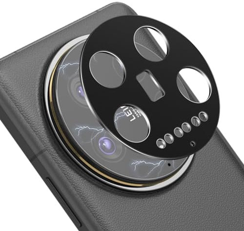 HeeYeal Pellicola Fotocamera per Xiaomi 14 Ultra 5G, Anti Graffio Metallo Alluminio Telaio Protezione Lente Pellicola, Pellicola Protettiva Protettore Obiettivo Fotocamera per Xiaomi 14 Ultra 5G-Nero