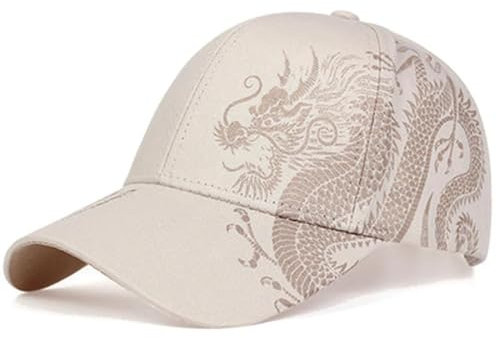 YUEZHAN Herren Kappe Hut Druck Totem Glaube Männer Baseball Kappen Frauen Snapback Hut Outdoor Sonnenschutz Cool 56-58Cm Beige