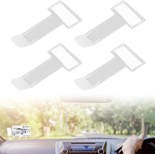 Raxfekro 4 Stück parkscheinhalter windschutzscheibeAuto Parkschein Clip Windschutzscheibe Parkausweis Halter Etikettenhalter Selbstklebend Parkausweis Halterung für Auto (4)