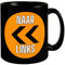 Holland Fangesang Tasse in Schwarz mit Spruch Naar Links - Naar rechts Perfekt für die EM 2024 Oranje-Design für Menschenmengen in orange Klamotten