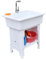 Fregadero De Plástico Independiente Para Lavandería - Fregadero De PláStico Para Ropa Con Tabla De Lavar - Fregadero Al Aire Libre - Lavabo Portátil Con Grifo(White,80cm*56cm*80cm)
