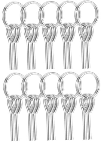 CLISPEED 1 Jeu Ensemble D'ongles Goupille De Connexion De Corde Broche De Connexion De Tente Extérieure Anneau De Corde Portable Avec Épingle Silver Aluminium 10 Pièces