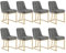 WOLTU Esszimmerstühle 8er Set, Küchenstuhl Samt, Polsterstuhl mit Metallgestell in Bogenform, gepolsterter Stuhl mit Rückenlehne, Wohnzimmerstuhl Schminkstuhl EZS32dgr-8 Dunkelgrau