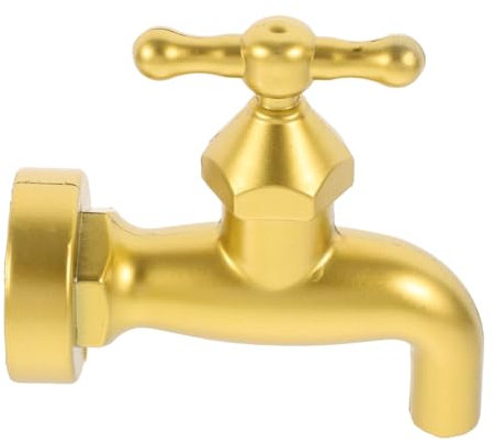 Alipis Dekorativer Wasserhahnbrunnen für Terrasse, Goldfarben