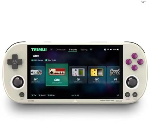 TRIMUI Smart Pro Handheld Game Console, Mini Game Player Compatible with More Than 20 formats of Games and 5 inch IPS High-Definition Screen, Portable Video Game Console (Grey 128G)