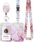 Uniclife Porta Badge Scorrevol Marbling modello marmo rosa titolare della carte plastica retrattile moschettone staccabile cordino carta verticale l'ufficio lavoratore infermiere insegnante studente