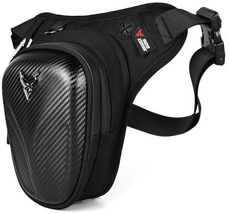 Krtopo Motorrad-Beintasche – erweiterbare Motorrad-Oberschenkeltasche mit 3 Reißverschlusstaschen, wasserdicht, EVA-Hüfttasche für Damen und Herren, verstellbarer Hüftgurt für Radfahren, Wandern