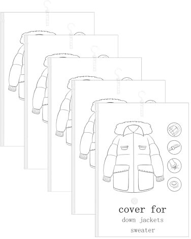 5 Stück Vakuumbeutel für Kleidung, Hängend Vakuumbeutel mit Kleiderhaken, Platzsparend Vakuum Kleiderbeutel mit Handpumpe, Vacuum Bags für Kleidung, Anzüge, Kleider, Mäntel oder Jacken