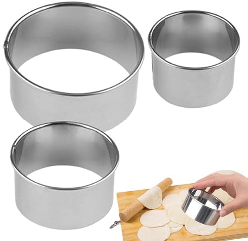Runde Schneider zum Backen, runden Kuchenschneiderringe,Edelstahl Donut Cutter Ring Formen - Wiederverwendbarer Briefmarken, Lebensmittelhandwerksvorräte für Kuchen und Fondant