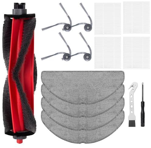 Fixbetter Kit di accessori di ricambio per Roborock Q7 M5/Q7 M5+/Q7 L5/Q7 L5+ Robot Aspirapolvere,1 spazzola principale, 4 filtri, 4 panni, 4 spazzole laterali, 1 spazzola per la pulizia, 1 cacciavite