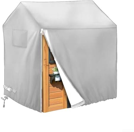 Wooden Playhouse Cover, 210D Oxford Cloth Waterproof Sunscreen Outdoor Playhouse Cover With Adjustable Drawstring For Garden Pario Yard Lawn(145 * 145 * 160CM)