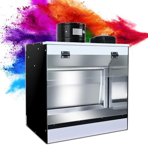 guoyjmm Cabine de Peinture Aérographe Portable avec Rideau d'eau et éclairage LED, pour La Peinture de Maquettes, La Peinture de Loisirs Créatifs, Les Gâteaux et la Retouche de T-Shirts,58x50x40cm