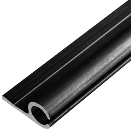 LYSEL Kederschiene 15x30mm Aluminium 0° schwarz RAL 9005 für 5-9mm Keder Länge 1 Meter