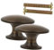 HOMSFOU 2 tiradores decorativos de cobre para cajones de cocina, aparadores, armarios, elegantes y duraderos, diseño simple para decoración del hogar