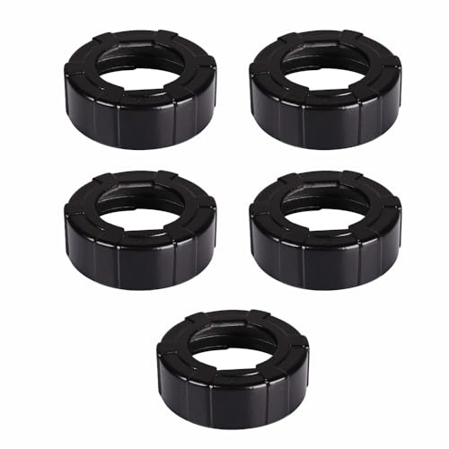 5 Stück Kartuschenpistole Vorderkappe, Aluminium Ersatzteil Robust Überwurfmutter für Folienbeutel Silikonpistole, Schwarz