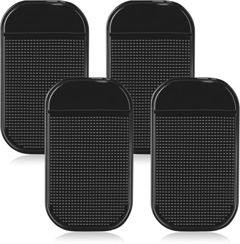 Peygre 4 Stück Antirutschmatte für Auto Armaturenbrett, 14x7,5 cm | Antirutsch Pads, Anti Rutsch Pads, rutschfeste Matte, Armaturenbrettmatte, Dashboard Ablage, Auto Zubehör Innenraum.