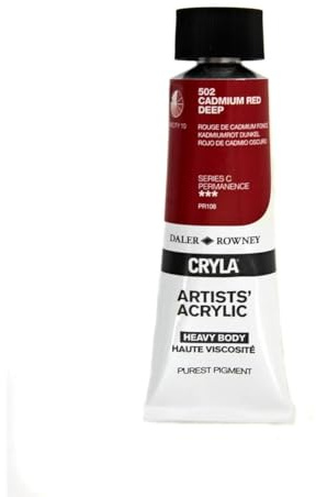 Daler-Rowney Cryla Acrylic 75 ml Cadmium Red Deep, Professional Artists