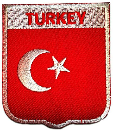 Catch the Patch Türkei Aufnäher zum Aufbügeln 6,4 x 7,3 cm Bügelbild für Erwachsene Kinder mit Original Nationalflagge, Reisemotiv Souvenir Patches