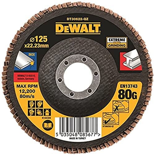 DeWalt, Dischi Lamellari Extreme Piatti, Per Superfici Con Angolazione Fino A 15° Ø 125mm X 80G Extreme