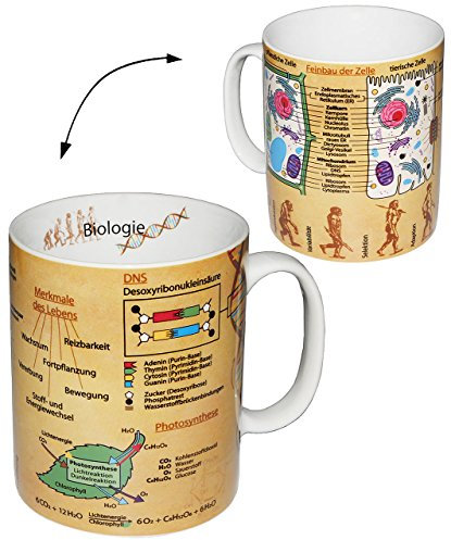 alles-meine.de GmbH Henkeltasse - Biologie - Daten & Fakten - groß - 460 ml - Porzellan/Keramik - Schule - Uni - Hochschule Abitur - Kaffeetasse - Student/Gymnasium - Tri..