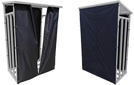 GRASEKAMP Qualität seit 1972 Wetterschutz Set Front und Rückwand zu Kaminholzunterstand 130x70x203cm PVC Schwarz 30302