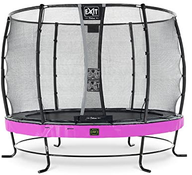 EXIT TOYS Elegant Premium Rundes Trampolin - ø305cm - Mit Deluxe Sicherheitsnetz - Extra Starker und Stabiler Rahmen - Lange Federn - Rostfrei - Einfache Montage - Luxuriöse Ausführung - Lila