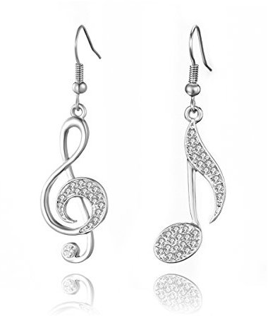 Pengjin Music Note Drop Ohrringe für Frauen, baumelnde Ohrringe, antiallergischer versilberter Modeschmuck, für Mädchen Geburtstag Freundinnen und Mütter