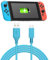Cable de carga para Nintendo Switch/Switch Lite/Switch OLED, cable de carga de 9.8 pies para controlador PS5 DualSense/controlador Xbox, para Samsung Galaxy S9 S8 Note 8 y otros cables USB C (azul)