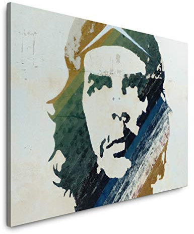 Paul Sinus Art Che Guevara 40 x 60 cm Inspirierende Fotokunst in Museums-Qualität für Ihr Zuhause als Wandbild auf Leinwand in