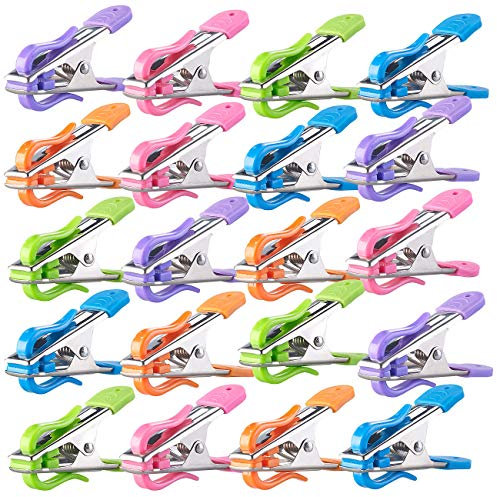 PEARL Softgrip-Wäscheklammer: Soft-Grip-Wäscheklammern mit Doppel-Kleiderhaken, 20 Stück, 5 Farben (Wäscheklammer ohne Abdruck, Wäche-Klemmen, keinen hinterlassen)