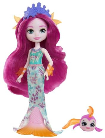 Enchantimals GYJ02 - Maura Mermaid Puppe & Glide Tierfreundin Figur, Puppe (15,2 cm) mit abnehmbarem Rock und Zubehör, aus der Royals Kollektion, tolles Geschenk für Kinder von 3 bis 8 Jahren