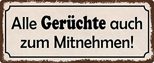 Blechschild 27x10cm gewölbt Alle Gerüchte auch zum Mitnehmen Sprüche Deko Geschenk Schild