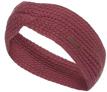 Knit Factory - Joy Stirnband - Gestricktes Damen Haarband - Ohrenwärmer mit Wolle - Hochwertige Qualität - Stone Red