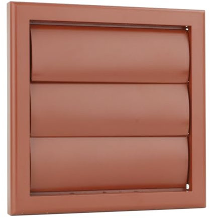 Vents 4 inch Terracotta Gravity Grille Backdraft Shutter 100mm Extractor Fan Back Draught Grill for Air Con Ducting House Bathroom Kitchen Shower Toilet Fans External Vent Plastic Cover