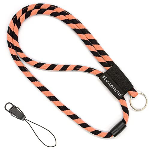 stylected Schlüsselband lang (coral schwarz - 45cm) - Schlüsselanhänger mit Schlüsselring, abnehmbarer Schlaufe und Sicherheitsverschluss - Lanyard für Männer, Frauen, Mädchen, Jungs, Kinder (Coral)