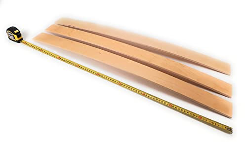 3 Ersatzleisten aus Buche, auf Größe verstärkt, 6,7 x Größe wählbar x 0,8 cm.